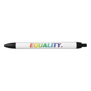 Stylo Noir "égalité" fierté lgbtq couleurs arc-en-ciel -