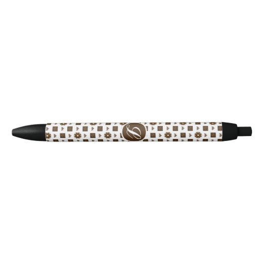 Stylo Noir Elegant and Classic Pattern Design Black Ink Pen (Devant)