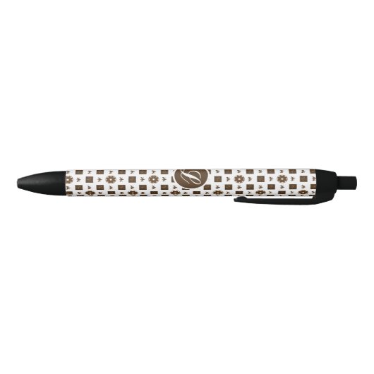 Stylo Noir Elegant and Classic Pattern Design Black Ink Pen (Bas)