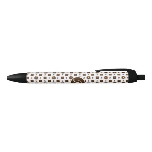 Stylo Noir Elegant and Classic Pattern Design Black Ink Pen (Haut)