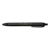 Stylo Noir Elegant Black Gold Notary Monogram pen (Bas)