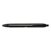 Stylo Noir Elegant Black Gold Notary Monogram pen (Dos)