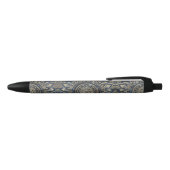 Stylo Noir Elégant bleu or Mandala Floral (Haut)
