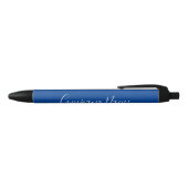 Stylo Noir Élégant Deep Blue White Script Nom de la société T (Haut)