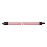 Élégant Dusty Blush rose Gris Monogramme Chic Scri