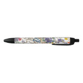 Stylo Noir Élégant Fleur sauvage multicolore Collage Encre no (Bas)
