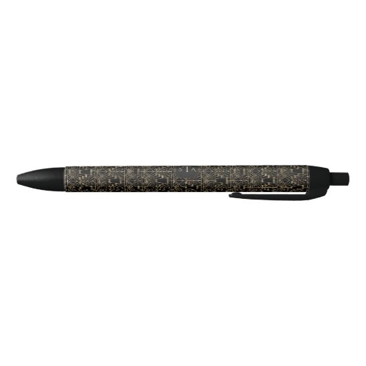 Stylo Noir Elégant Gold Art Déco Great Gatsby 20s Monogramme (Bas)