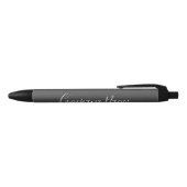 Stylo Noir Élégant gris foncé blanc Script Nom de la société (Haut)