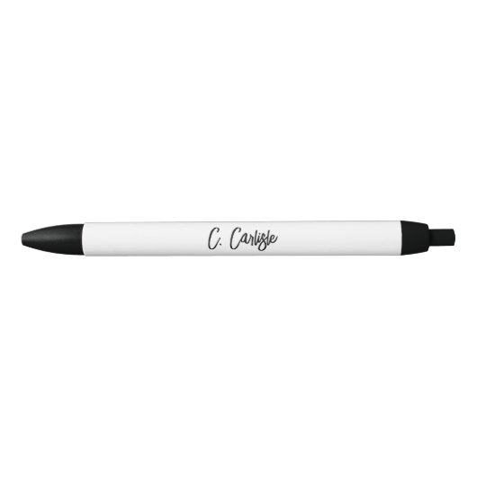 Stylo Noir Elegant Hand-Lettered Modern Script Personalized (Devant)
