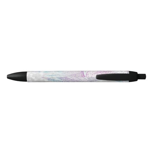Stylo Noir Elegant Iridescent Sun Moon Mandala Silver Design (Dos)