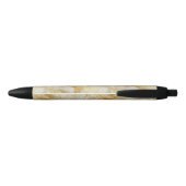 Stylo Noir Elegant Ivory Marble and Gold Glitter (Dos)