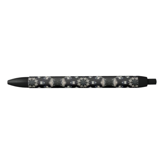 Stylo Noir Elégant Mandala (Devant)