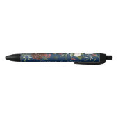 Stylo Noir Elégant Mariage floral bleu marine (Bas)
