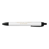 Stylo Noir Élégant Mariage noir blanc or (Bas)