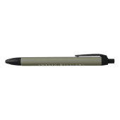 Stylo Noir Elegant Minimalist Olive Green Monogram (Haut)