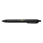 Stylo Noir Élégant Monogram Black Gold Classic Nom initial (Bas)