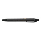 Stylo Noir Élégant Monogramme minimal d'or noir (Bas)