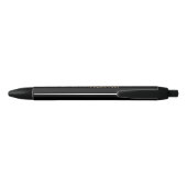 Stylo Noir Élégant Monogramme minimal d'or noir (Dos)