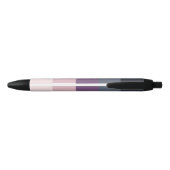 Stylo Noir Élégant Monogramme rose violet (Dos)