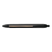 Stylo Noir Élégant monogrammed noir nom script classe (Dos)