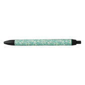 Stylo Noir Élégant Motif De Parties scintillant Vert Et Blanc (Devant)
