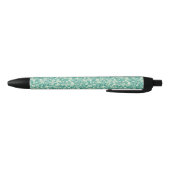 Stylo Noir Élégant Motif De Parties scintillant Vert Et Blanc (Bas)