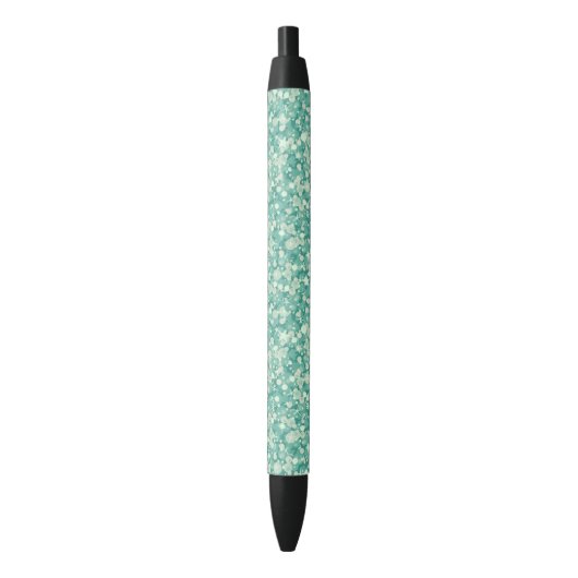Stylo Noir Élégant Motif De Parties scintillant Vert Et Blanc (devant Vertical)
