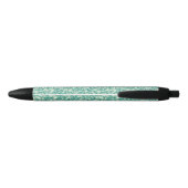 Stylo Noir Élégant Motif De Parties scintillant Vert Et Blanc (Dos)