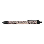Stylo Noir Élégant Motif de peau de léopard rose noir (Haut)