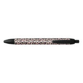 Stylo Noir Élégant Motif de peau de léopard rose noir (Dos)