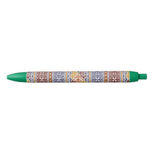 Stylo Noir élégant motif ethnique