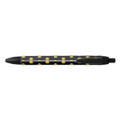 Stylo Noir Elégant Motif Golden Confetti en noir (Dos)