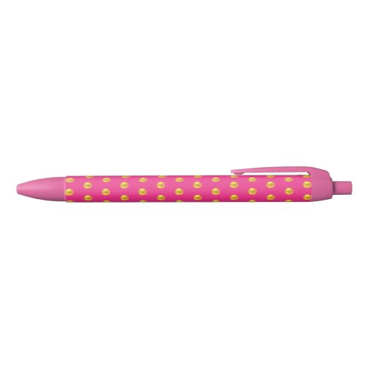 Stylo Noir Elégant Motif Golden Confetti en rose (Haut)