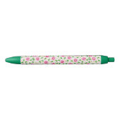 Stylo Noir Élégant Motif Mariage rose (Devant)