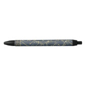 Stylo Noir Elegant Nature Branches Pattern Blue Monogram (Devant)
