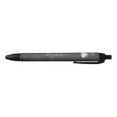 Stylo Noir Elégant noir blanc Boho floral papillon papillon (Bas)