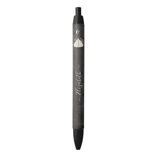 Stylo Noir Elégant noir blanc Boho floral papillon papillon (devant Vertical)