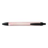 Stylo Noir Elégant or Rose avec Monogramme Parties scintillan (Dos)