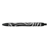 Stylo Noir Elégant Parties scintillant noire Silver Zebra Pos (Devant)