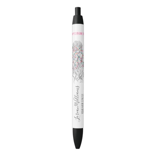 Stylo Noir Élégant Pastel Bride Cheveux Vave Style Floral (devant Vertical)