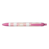Stylo Noir Élégant rose d'ananas en or motif rayé (Dos)