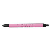 Stylo Noir Élégant rose et noir Script Nom de la société Site (Devant)
