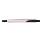 Stylo Noir Élégant rose pâle avec noir Script Nom du salon (Dos)