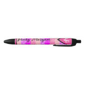 Stylo Noir Élégant rose Premier Nom Monogramme pour Filles, m (Bas)
