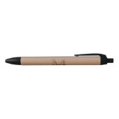 Stylo Noir Elegant Script Metallic Taupe Gold Monogram (Haut)