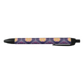 Stylo Noir Élégant tissu pourpre avec motif floral jaune (Bas)