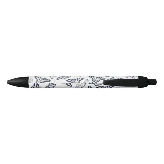Stylo Noir Elégante conception de papillon noir blanc (Dos)