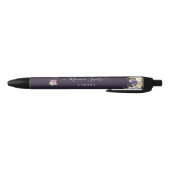 Stylo Noir Élégante floraison violette (Bas)