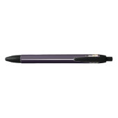 Stylo Noir Élégante floraison violette (Dos)