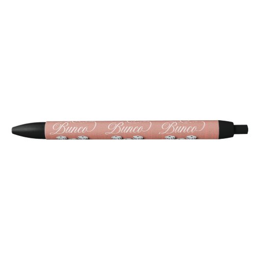 Stylo Noir Élégante Girly Sparkle Dice Bunco (Devant)